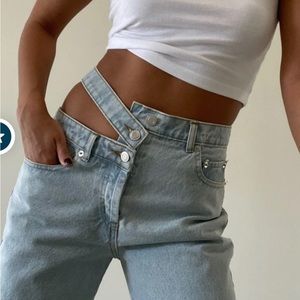 NEW AGOLDE  Broken Waistband high waist faded straightleg jeans size 23